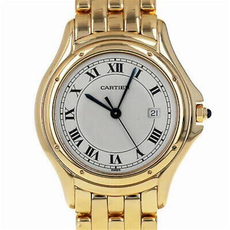 solid gold cartier watch|cartier gold watch for women.